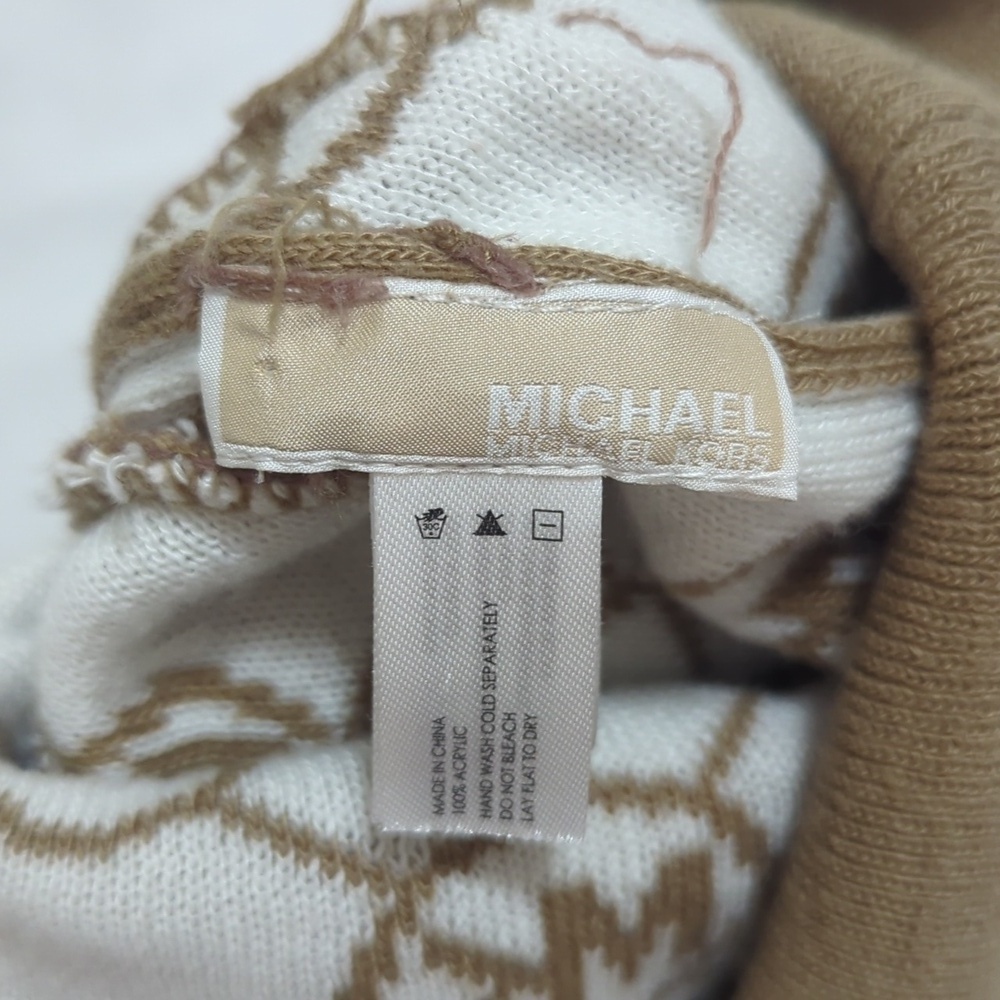 Michael Kors Logo Knit Beanie Hat, Color Camel Cream Size O/S - Picture 11 of 12